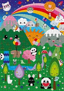 Puzzel Kawaii Landschap