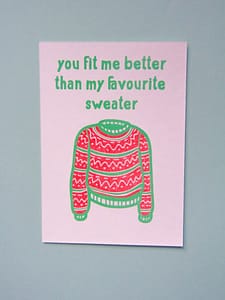 POSTKAART YOU FIT ME BETTER THAN MY FAVOURITE SWEATER