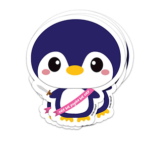 Sticker Pinguïn cute but psycho but cute