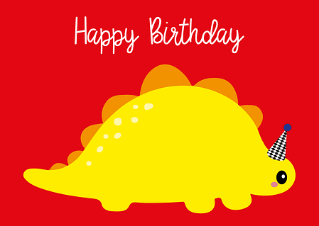Postkaart Dino Happy Birthday