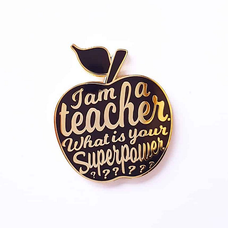 PIN I AM A TEACHER ZWART