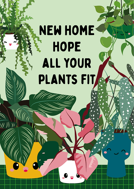 Postkaart Planten New Home
